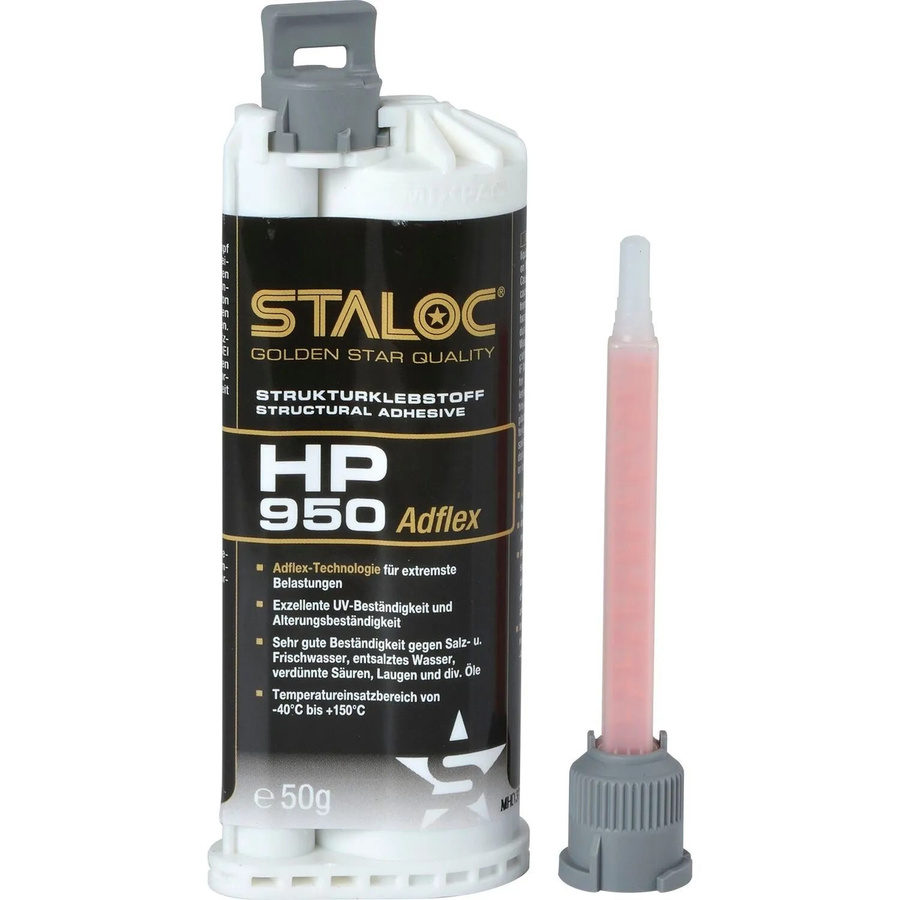 Staloc Strukturklebstoff HP-950 Anthrazit 50 ml mit Mischer - Bild 2
