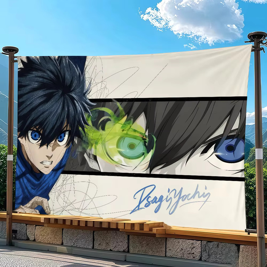 Warner Bros. Anime Michael Kaiser Flagge B-Blue L-Lock in Blau und Multicolour, Wandkunst Banner zur Dekoration für Innenbereich und Outdoor, B/H: 60 x 40 cm - Bild 5