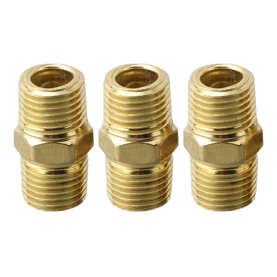 LeeandHan Messing Rohr Hex Nippel Fitting Schnellkuppler Adapter Set, 10 Stück, 1/4 Zoll BSP Stecker auf Außengewinde für Wasser, Öl und Luft - Bild 3