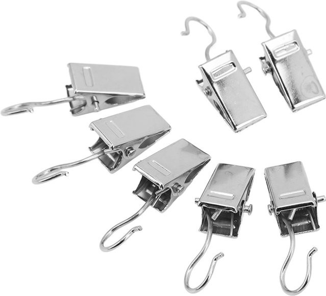 GoolRC Vorhangclips aus Metall, 100 Stück, Farbe: Weiß/Silber - Bild 1