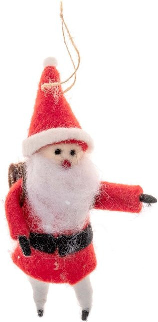 idee. Creativmarkt Filz-Weihnachtsmann als hängender Baumschmuck in Rot, Höhe: 16 cm - Bild 1