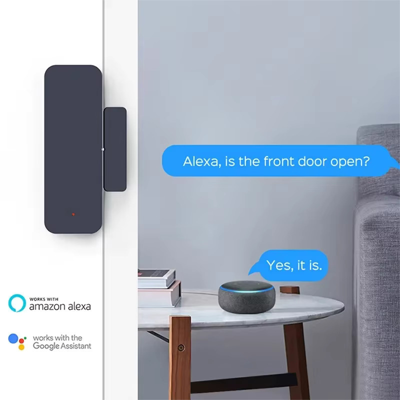 Tuya ZigBee Wifi Tür- und Fenstersensor in Schwarz für Smart Life, kompatibel mit Alexa und Google Home - Bild 2