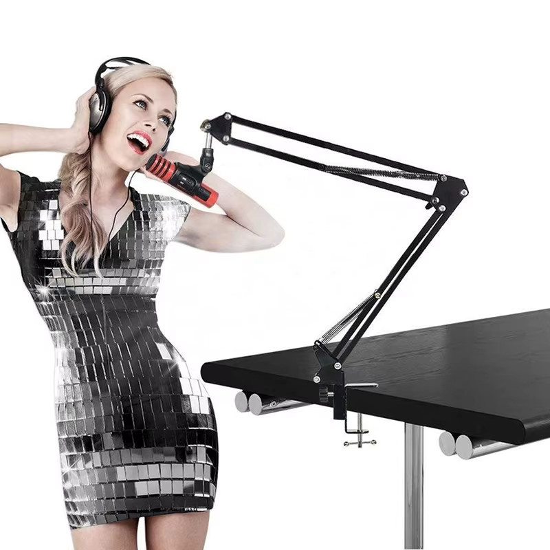 NB-35 Desktop-Mikrofonarmhalter mit Spinne-Shockmount für BM800 und universelle Mikrofone, Schwarz - Bild 2