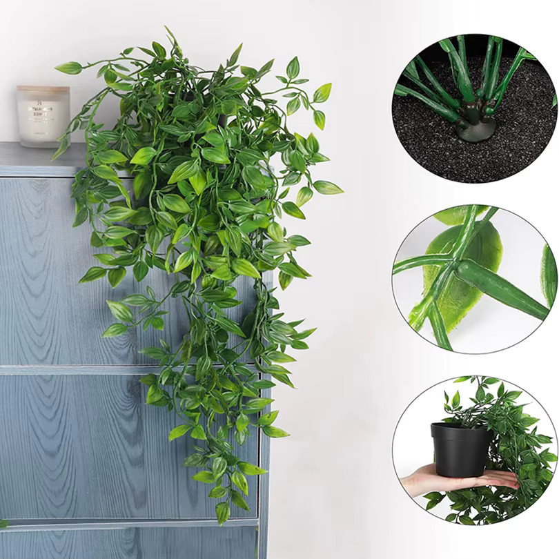 TTCY Künstliche Efeu-Pflanze in Grün mit Topf aus Kunststoff für Wanddeko und Garten - Bild 3