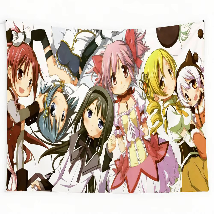 Puella Magi Madoka Magica Wandteppich mit Portrait-Aufdruck, Mehrfarbig, Rechteckig - Bild 5