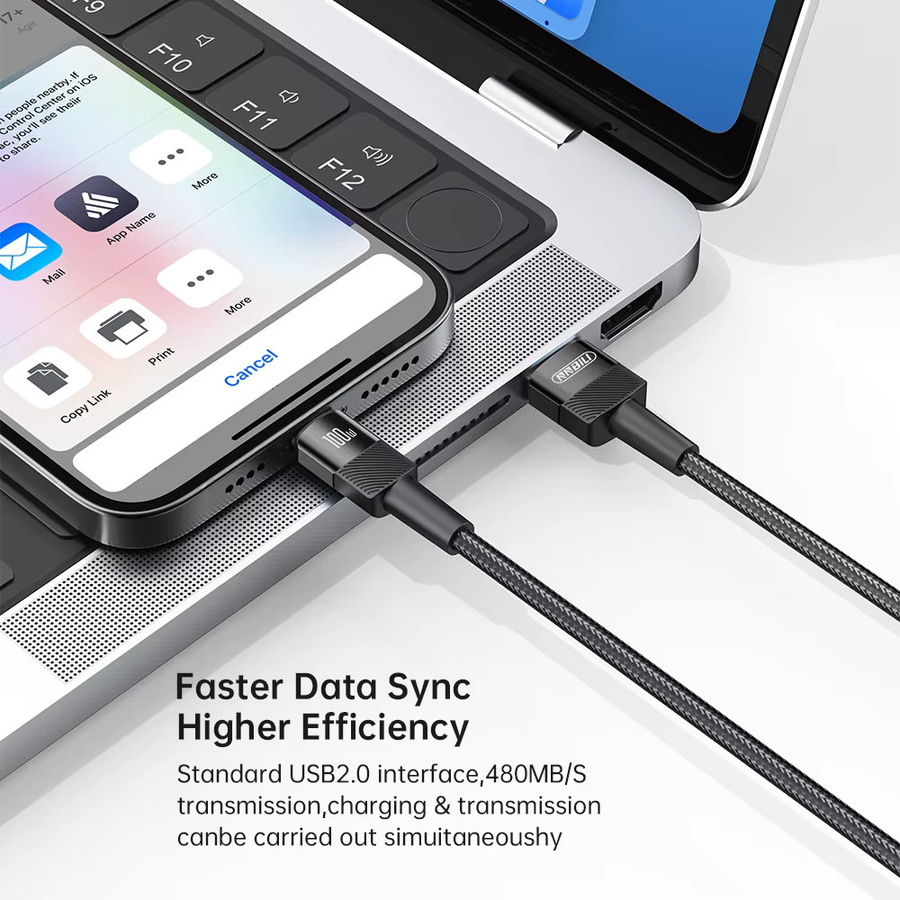 NNBILI 2er-Set USB-C Schnellladekabel mit 100 W PD, Typ-C auf Typ-C und USB-A auf Typ-C, in Schwarz und Blau - Bild 5