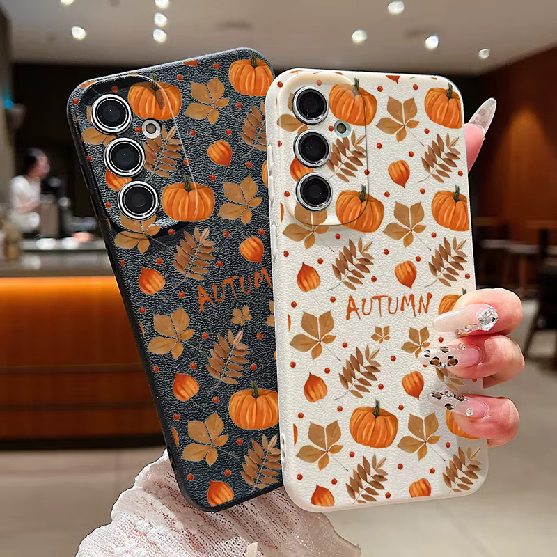 Samsung Handyhülle mit Herbst-Ahornblatt-Design aus TPU für Galaxy S25 S24 FE S23 S22 Ultra A55 A54 A15 5G in Multicolour und Schwarz - Bild 3