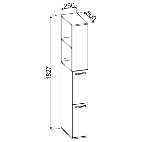 VCM Mehrzweckschrank Sadilo XL aus Holz in Weiß oder Anthrazit, B/T/H: 25 x 50 x 183 cm - Bild 3