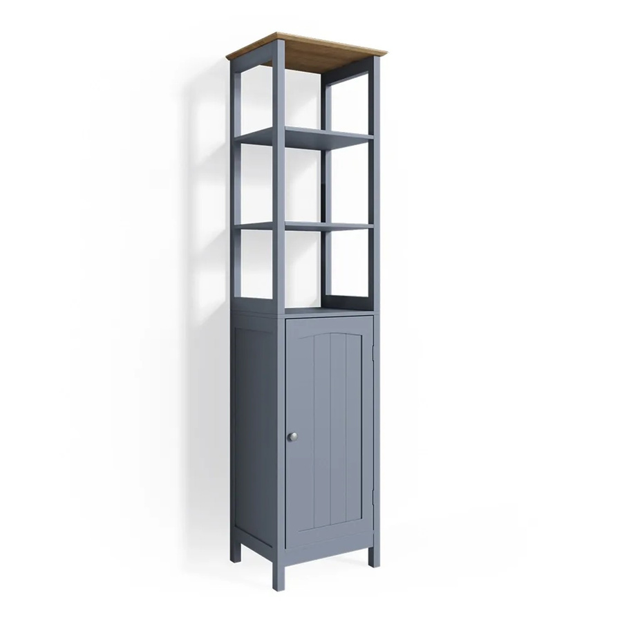 Vicco Badschrank Bianco Hochschrank im Landhausstil, Farbe Grau, H x B x T: 160 x 40 x 32 cm - Bild 3
