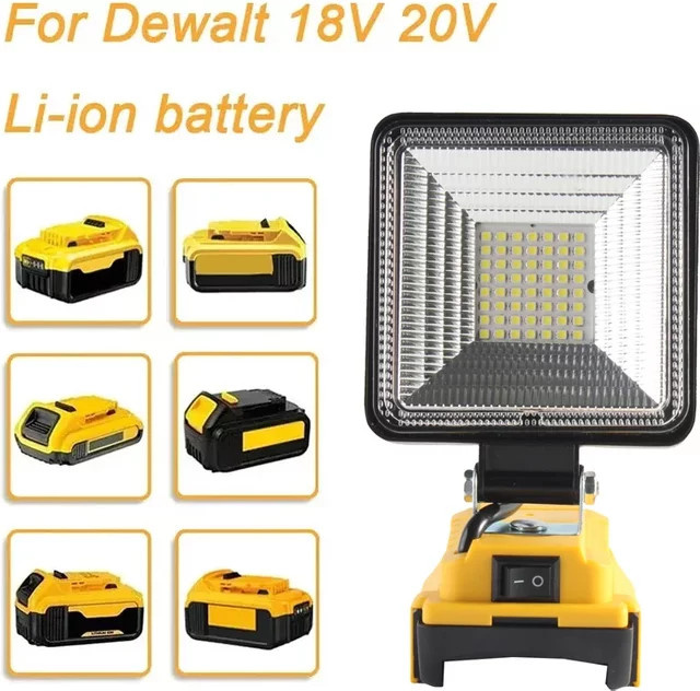 Makita LED Flutlichtstrahler Gelb, 4-Zoll verstellbare Arbeitsleuchte mit USB Typ-C wiederaufladbarer Funktion für Garten und Notfälle - Bild 1