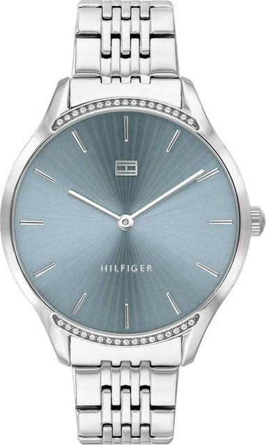 Tommy Hilfiger Damenuhr, Quarz, Edelstahl, Silber, Kristall, Blau - Bild 1