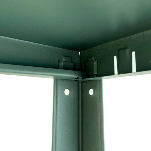 Schulte Regalwelt Stecksystem-Grundregal aus Metall in Graugrün, H x B x T: 190 x 100 x 40 cm - Bild 3