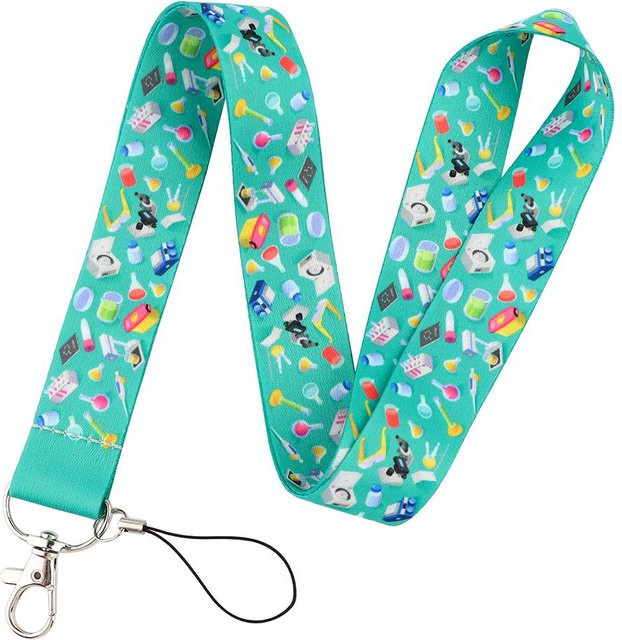 Yiran Furniture ID Badge Holder Lanyard mit Schlüsselanhänger aus Metall und Kunststoff in Türkis - Bild 1