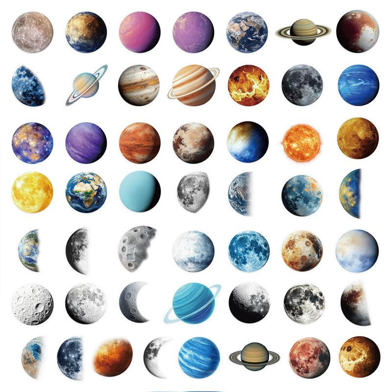 Linyi toy Weltraumforschung Aufkleber Planet Mond Astronomie 50-teiliges Set - Bild 2