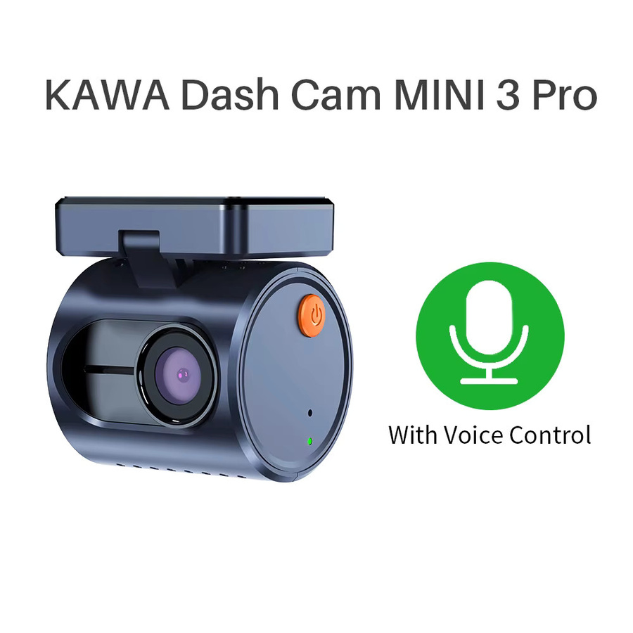 KAWA MINI 3 Pro 2K Dashcam mit WiFi, App-Steuerung und Sprachsteuerung, Schwarz - Bild 5