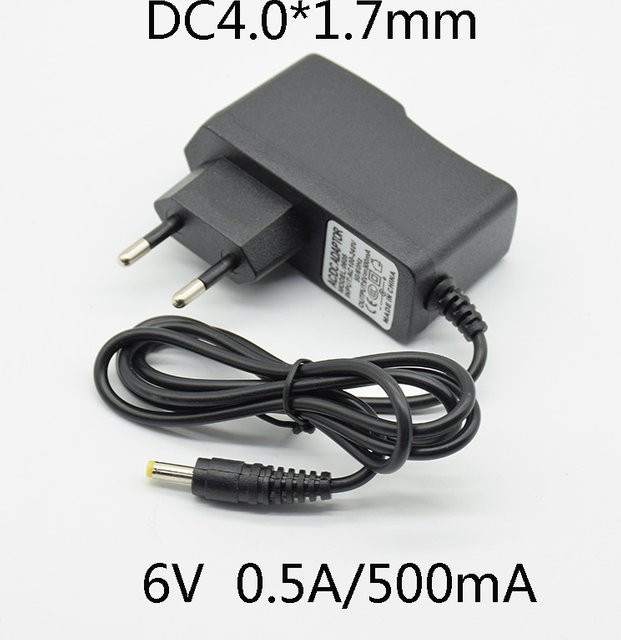 Omron DC Netzteil Adapter Ladegerät 6V 500mA Schwarz mit 4,0 x 1,7mm Stecker für Blutdruckmessgeräte - Bild 1