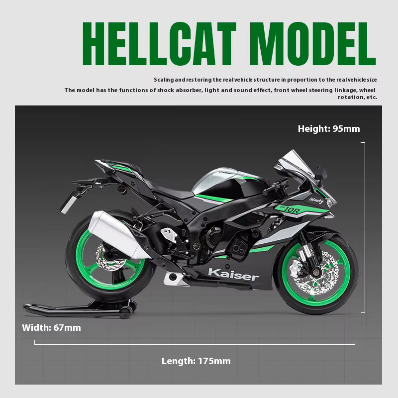 Maisto Kawasaki ZX-10R, Modell, 1:12, Metall, Sound, Licht - Bild 1
