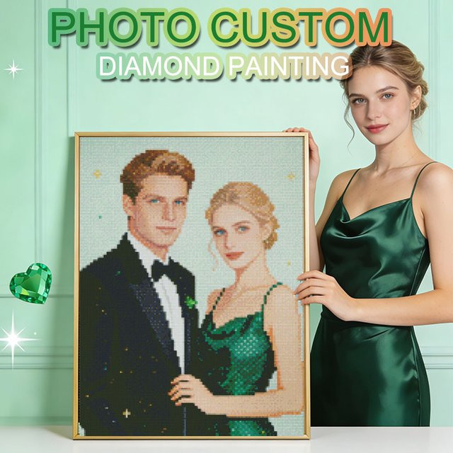 HUACAN Personalisiertes Diamant-Mosaik DIY-Stickerei-Set mit Rundbohrern für individuelle Strass-Geschenke - Bild 1