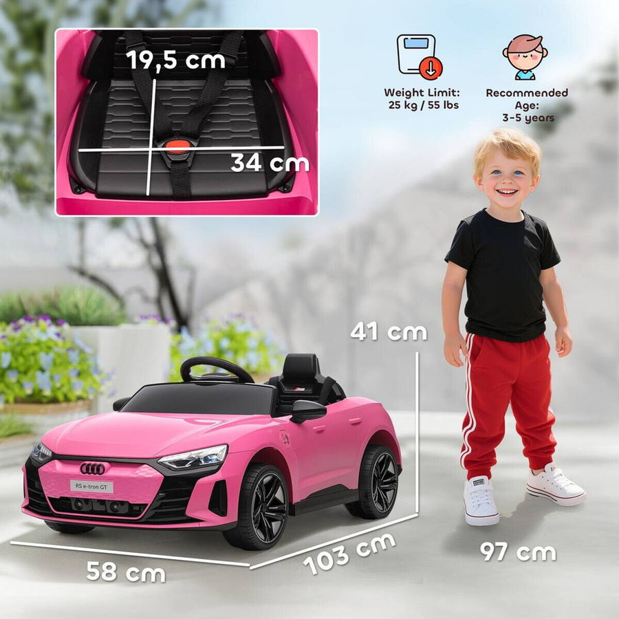 HOMCOM Kinder Elektroauto mit Fernbedienung rosa ab 3-5 Jahre - Bild 3