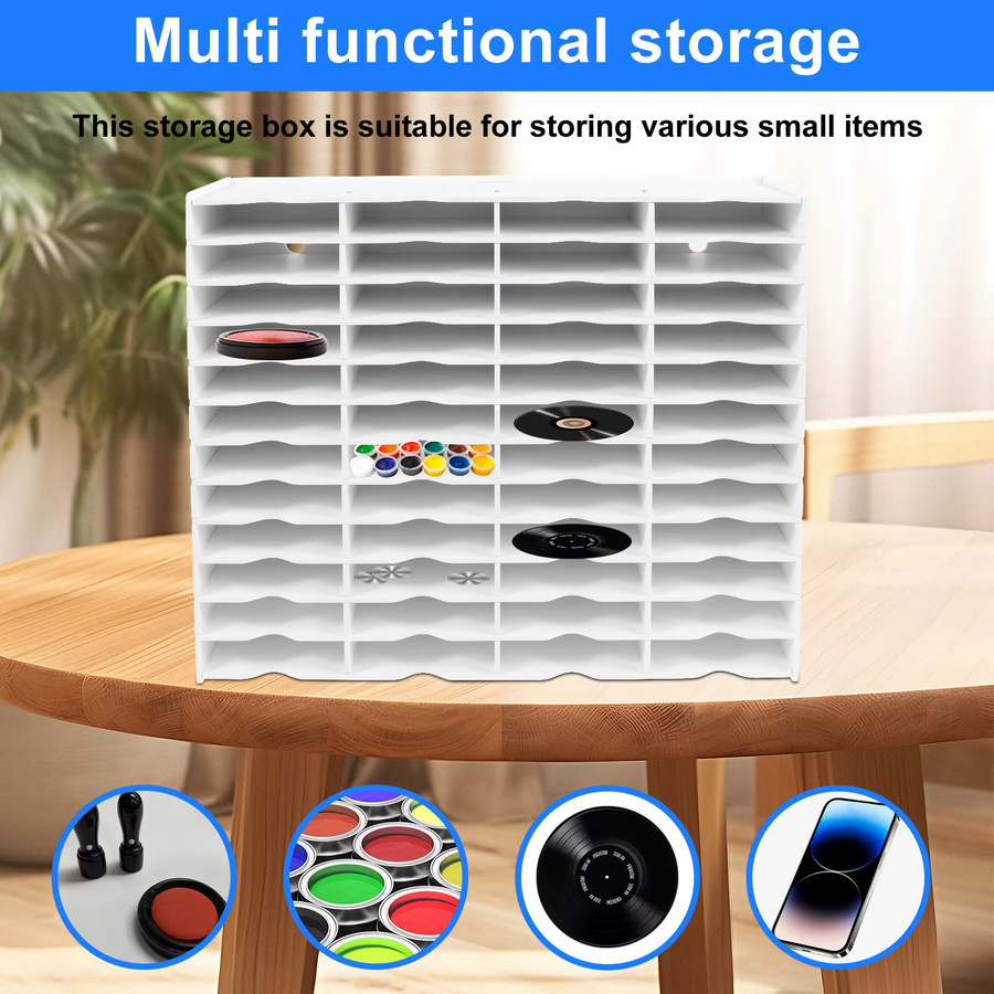 Stempelkissenhalter Organizer aus Kunststoff mit 24 oder 48 Slots in Weiß - Bild 3