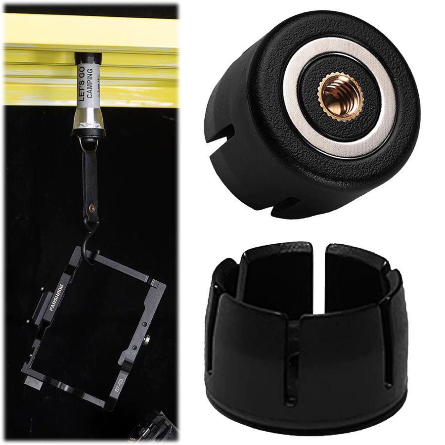 Magnetische Taschenlampen-Laternenbasis von APWIKOGER in Schwarz, kompatibel mit Goalzero Zeltlampenbasis, tragbarer Notlicht-Adapter aus Kunststoff - Bild 5