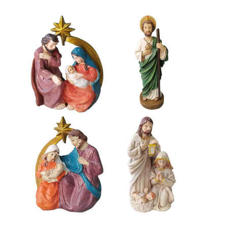 Kesoto Krippe Figurenset mit Baby Jesus aus Kunstharz, mehrfarbig, klassische Weihnachtsdekoration