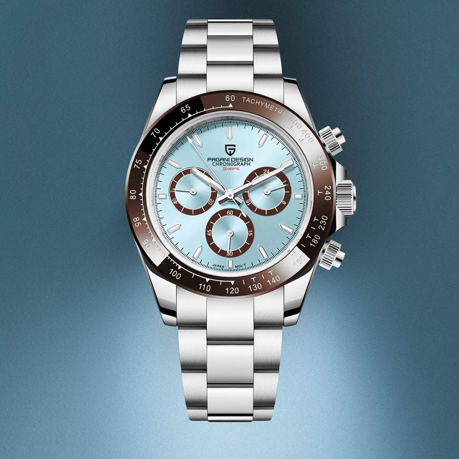 PAGANI DESIGN Chronograph, Quarz, Edelstahl, Blau, Herren - Bild 3