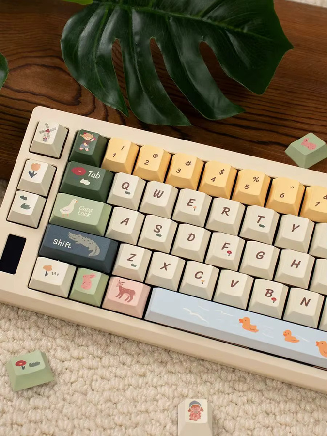 Venit Keys Spring Pasture Keycap Set mit 152 Tasten, Dye-Sub Cherry Profil PBT Tastenkappen für MX mechanische Tastaturen, Mehrfarbig - Bild 6