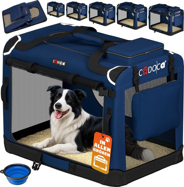 CADOCA Hundebox faltbar XL Blau, B/T/H: 82 x 58 x 58 cm - Bild 1