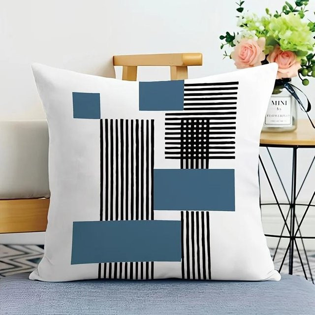 Abstraktes geometrisches Muster Kissenbezug mit Digitaldruck für Sofa und Schlafzimmer, B/B/H: 18 x 18 x 18 cm - Bild 1