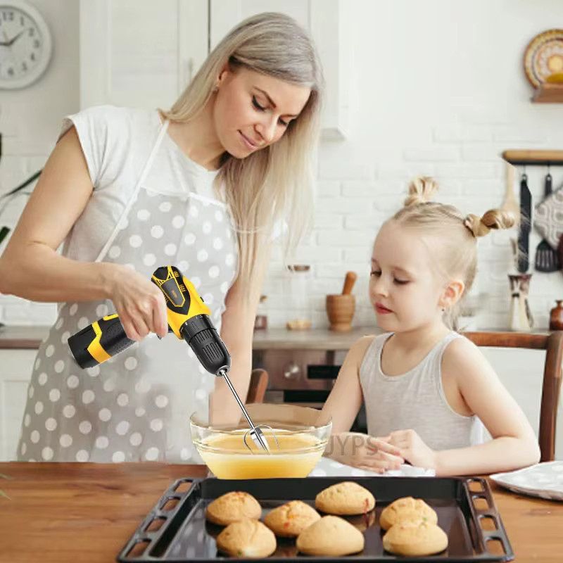 TCJJ Edelstahl-Eierschläger und Schneebesen in Silber für Eierbackwerkzeuge, Sahne und Butter, kompatibel mit elektrischen Bohrmaschinen und Mixern - Bild 5