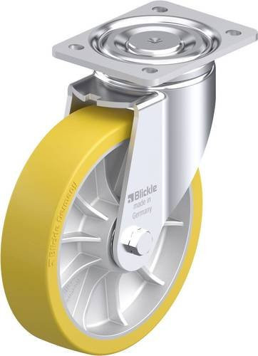 Blickle LH-ALTH 202K Stahlblech-Lenkrolle in Silber mit 200 mm Rad-Durchmesser und 900 kg Tragfähigkeit - Bild 1