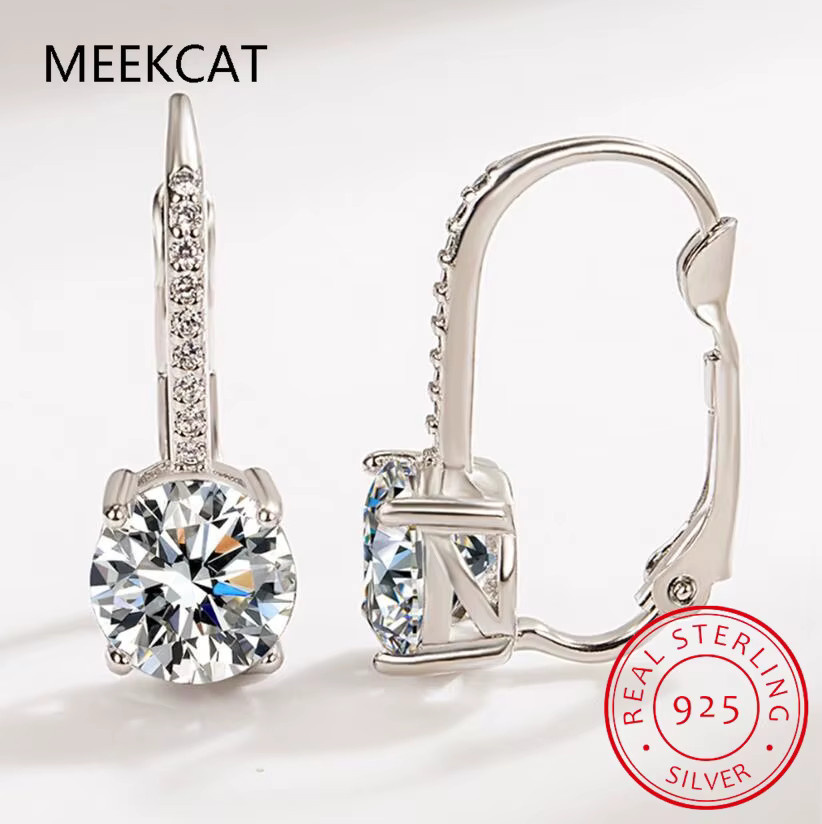 MEEKCAT Creolen 750 Gold, Moissanit, Brillant, 8mm, Damen - Bild 2