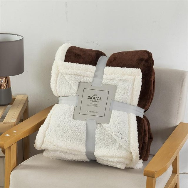 Onlyly Flanell-Fleece-Überwurfdecke in Braun, flauschige Wolldecke für Sofa und Schlafzimmer, B/H: 100 x 150 cm - Bild 1