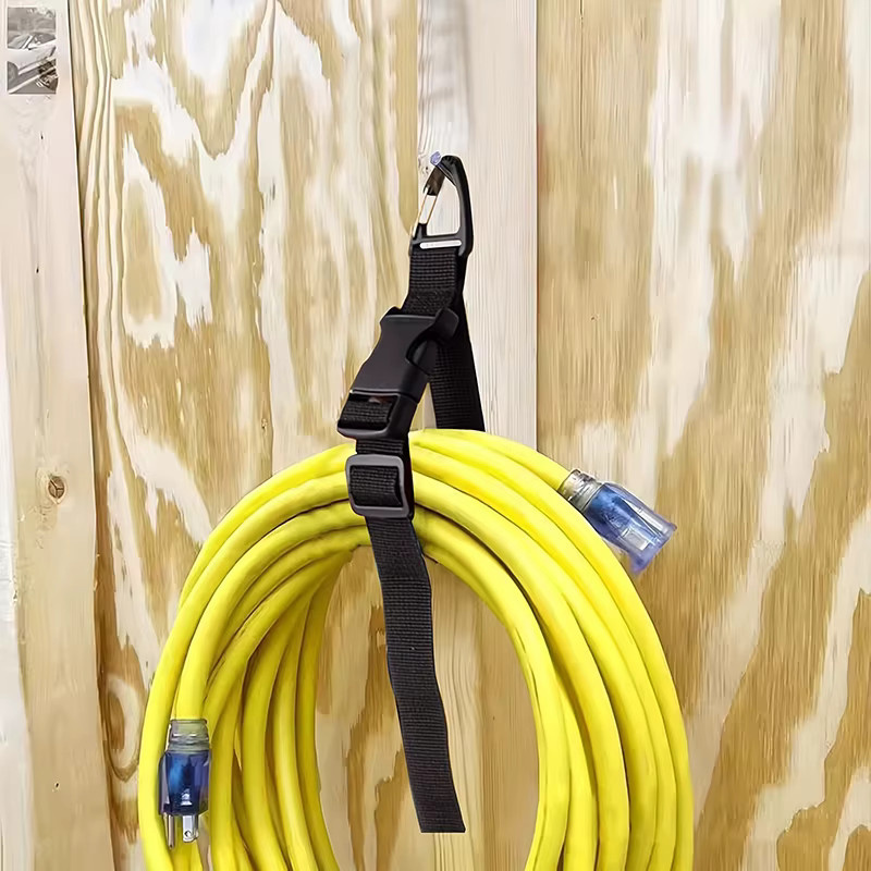 Nylon-Aufbewahrungsgurte für schwere Kabel in Schwarz mit dreieckiger Schnalle als Kabel-Organizer und Drahtmanager für Netzkabel und Schläuche - Bild 4
