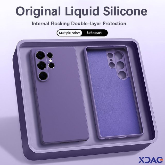 Flüssige Silikon-Handyhülle mit Kameraschutz für Samsung Galaxy S26 Ultra und S26+ 5G in Pink oder Purple - Bild 1