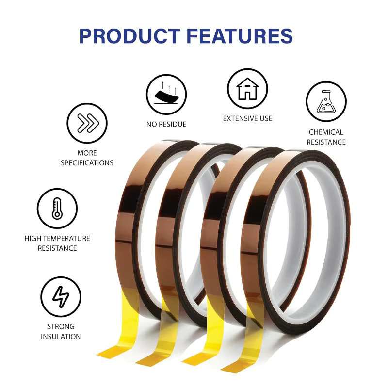Gold Finger Hochtemperaturbeständiges Polyimid-Klebeband, Antistatisches PET-Isolierband für Lithium-Batterien, Farbe: Gold, B/T/H: 33,0 x 30,0 x 4,0 cm - Bild 3