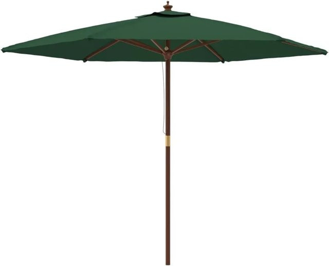vidaXL Sonnenschirm aus Polyester und Bambus in Grün, B: 299 cm, T: 240 cm - Bild 1