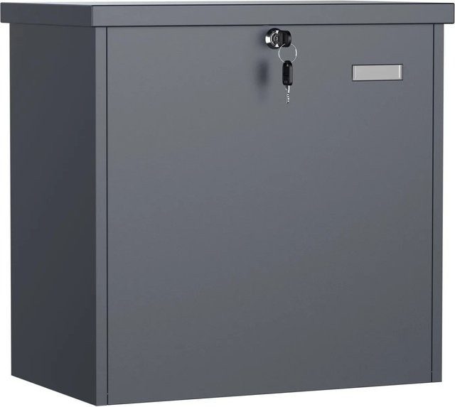 Wiltec Paketkasten Standbriefkasten Grau, H: 51 cm, B: 32 cm, T: 50 cm - Bild 1