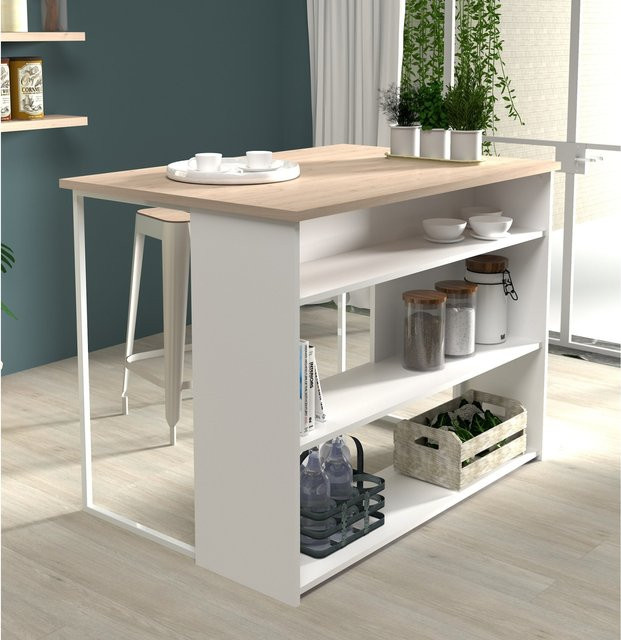 Parisot Buffet-Set Socool 12 in Weiß und Jackson Eiche, modernes Design mit mattem Holzdekor - Bild 1