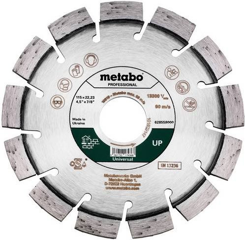 Metabo Diamanttrennscheibe Universal Professional für Beton und Stein, Farbe: Silber, Durchmesser: 115 mm, Bohrungs-Ø: 22,23 mm - Bild 1