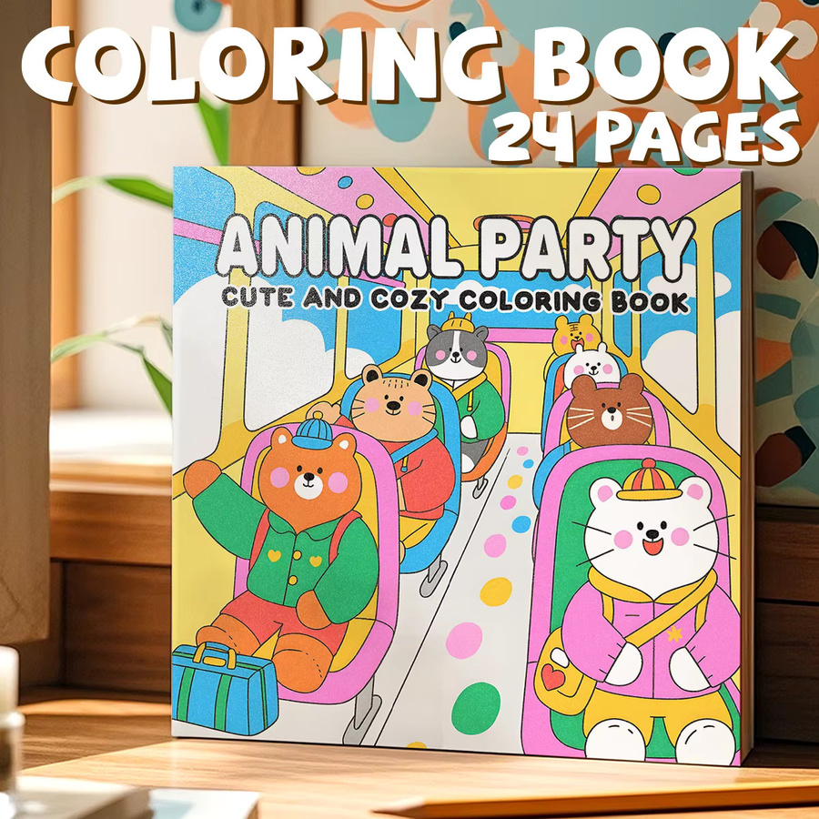 ANIMAL PARTY Malbuch für Erwachsene mit einfachen Mustern und niedlichen Motiven, Multicolor - Bild 2