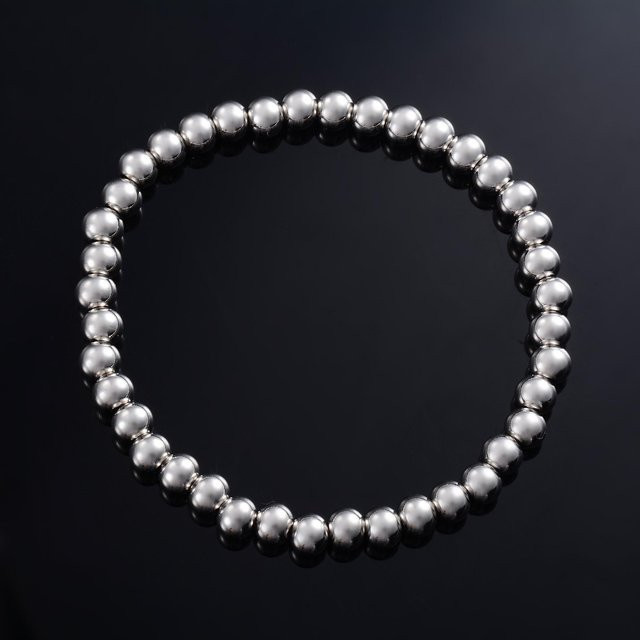 Perlenarmband Edelstahl, Silber, Perle, Unisex - Bild 1