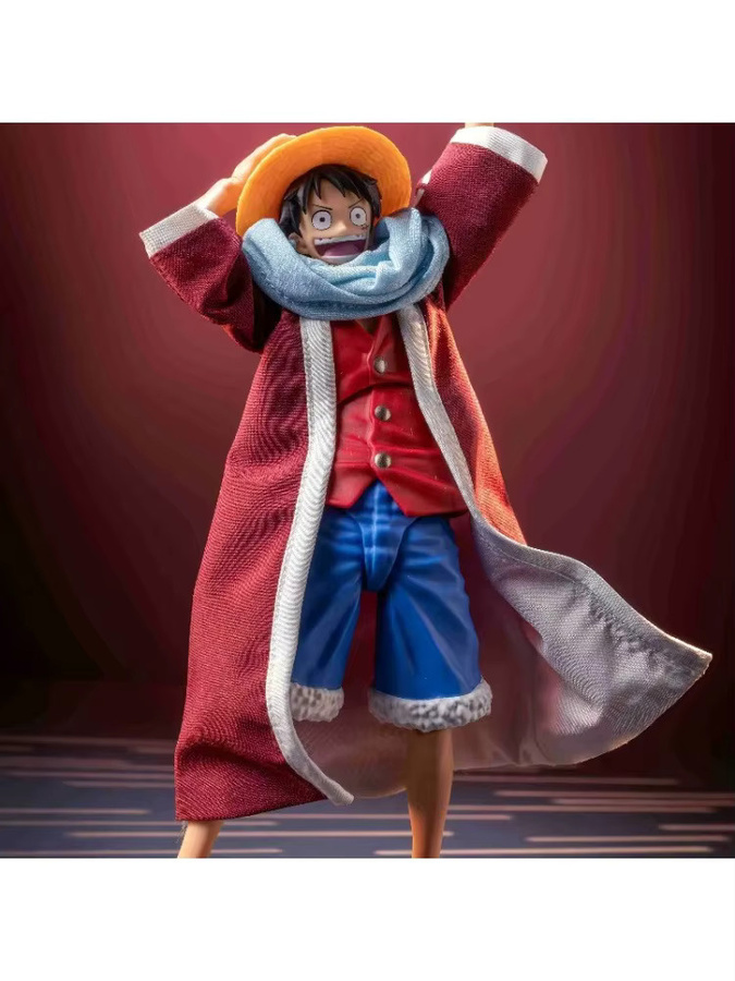 Bandai Shf Ruffy Burgunderroter Umhang, Mantel, Kleidungszubehör, Maßstab 1:12 - Bild 4