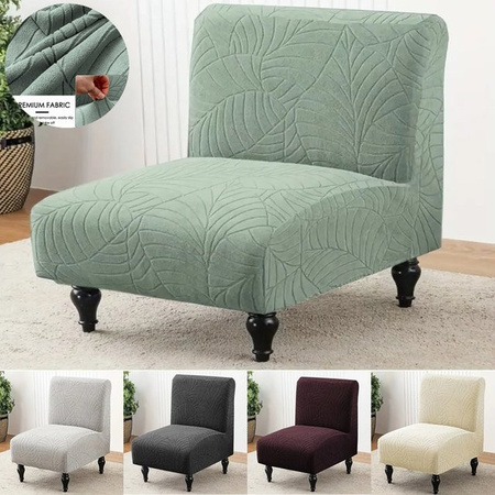 WANERQU Jacquard Stuhlhussen ohne Armlehnen, elastische und waschbare Einzel-Sofaabdeckung in einfarbigem Design, schmutzabweisend