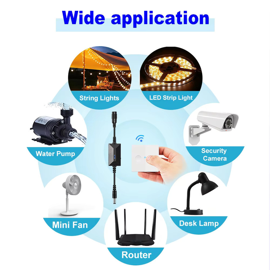 QIACHIP RF 433 MHz Drahtlose Fernbedienung mit Relais-Schalter für LED-Lichter, Leselampen und Wasserpumpen, Weiß - Bild 2