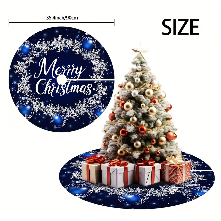 VIKAMA Weihnachtsbaum Rock mit Schneeflocken-Design in Dunkelblau - Bild 2
