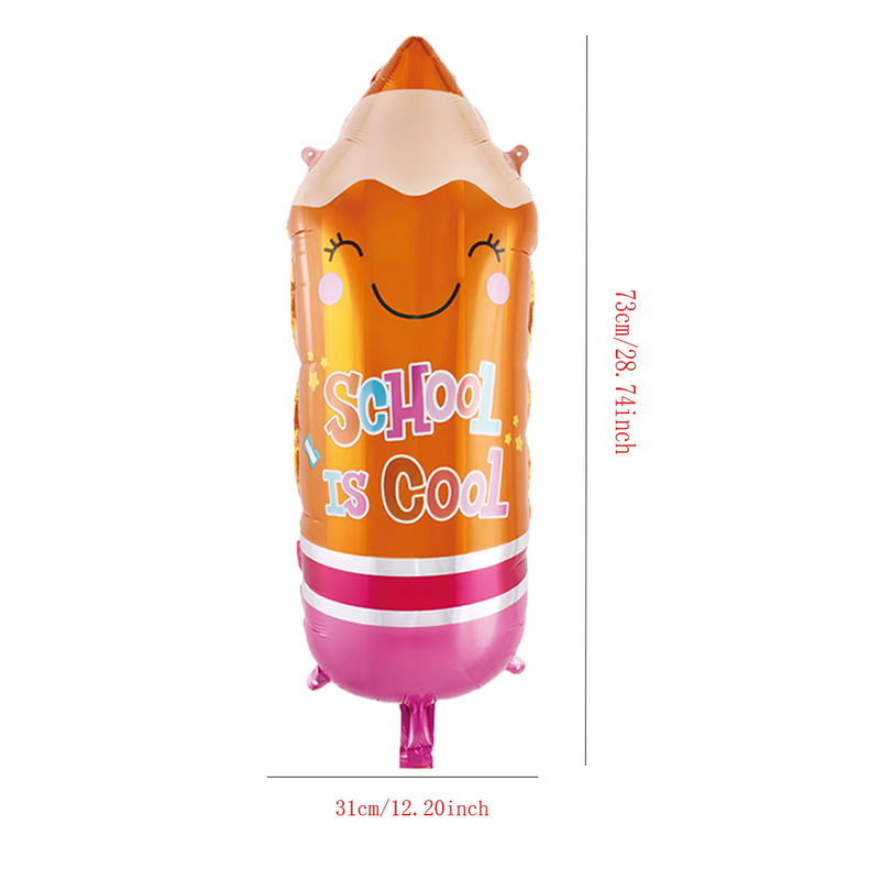 4 oder 8 Stück Bleistift Folienballons für Schulanfang Dekoration, Mehrfarbig, Höhe: 73 cm - Bild 5
