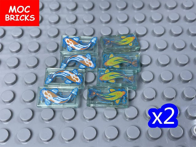 Yiran toy MOC Steine Bedruckte Fliese 1x2 Koi-Fisch, Konstruktionsbausteine, ab 6 Jahren - Bild 1