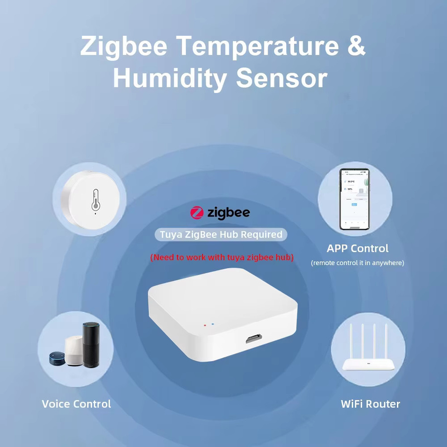 Tuya Zigbee 3.0 Temperatur- und Luftfeuchtigkeitssensor in Weiß zur Fernüberwachung via Smart Life App, kompatibel mit Alexa und Google Home - Bild 3
